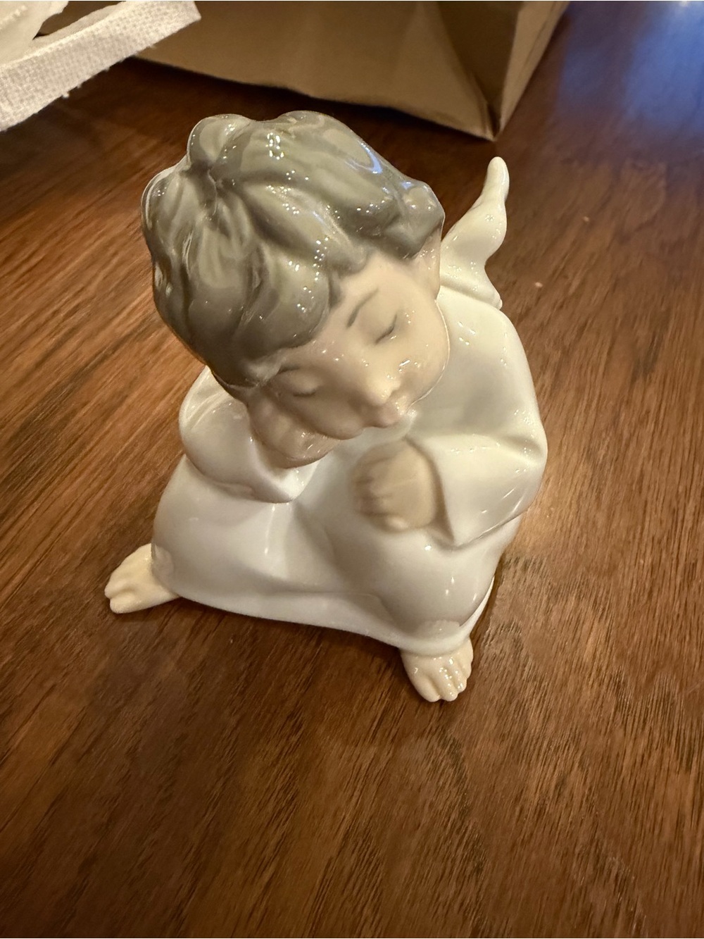 Vintage Lladro Angel Thinking #4539 Matte Cherub